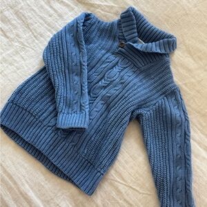 Janie and Jack Blue Cowl Neck Sweater